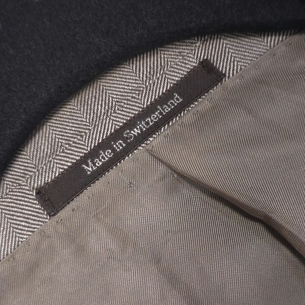 ERMENEGILDO ZEGNA Trofeo Silk Herringbone Blazer Beige Men 42L SWITZERLAND‎